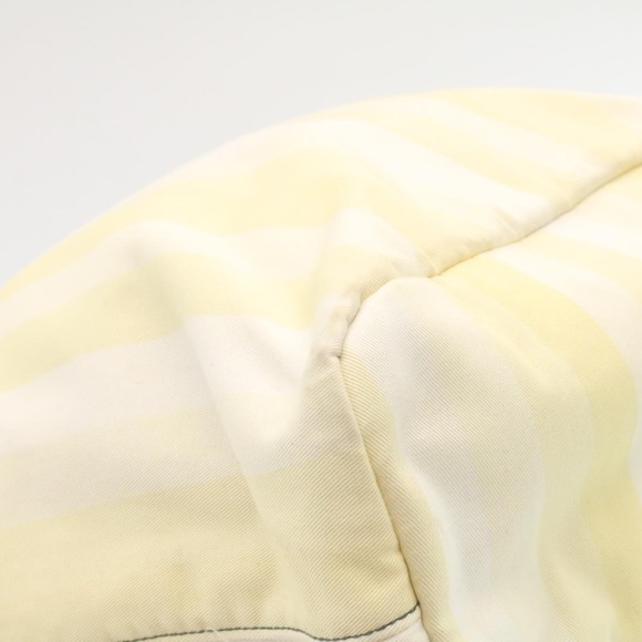 PRADA 2Way Shoulder Bag Hand Bag Canvas Yellow White Auth ar6192 - Picture 8 of 16